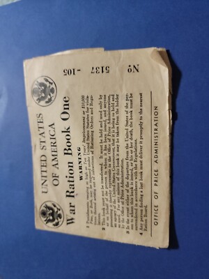 1942 Vintage WWII Rations Book One | eBay