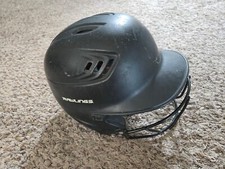 Used Black Rawlings Youth Batting Helmet With Full Face Mask