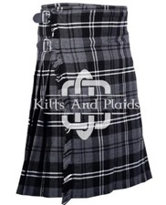 GRANITE Tartan Scottish 8 Yard Kilt Traditional Highlander Kilt for Men