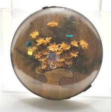 Antique Dried Flowers In Convex Bubble Glass Dome