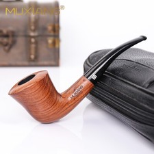Pipa de tabaco de palisandro 9 mm filtro curvado pipa para fumar hecha a mano pipa lisa