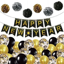 KatchOn New Years Eve Party Supplies 2024 - Pack of 36 No DIY | 10 Feet Happy...