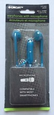 Earphones with Microphone   Handsfree Blue 3.5 mm Jack 4Ft Cord For Smartphones