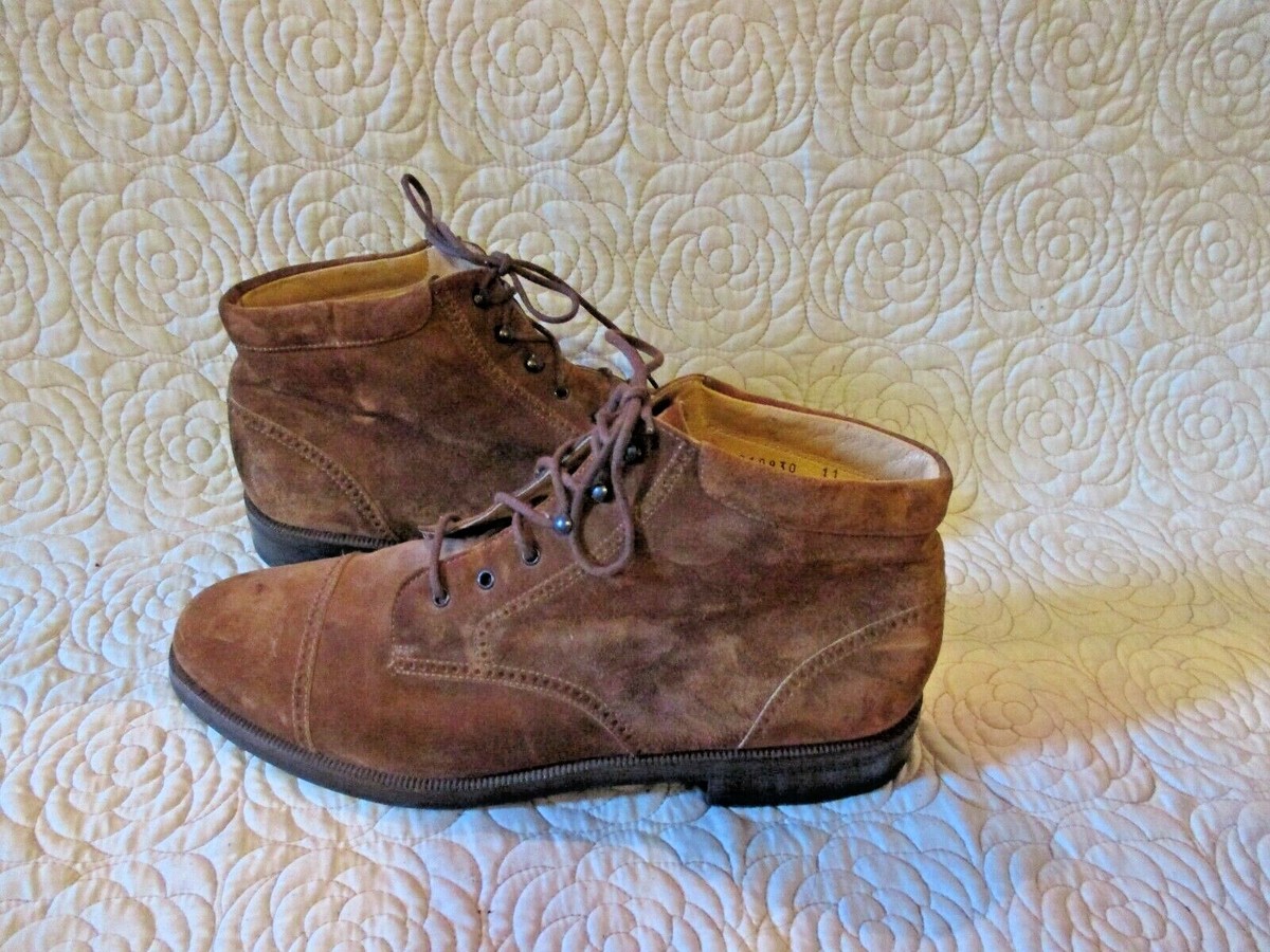 Gravati Made in Italy Brown Suede leather Ankle boots SIZE  display picture 2