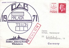 Schiffspost Bundesmarine Zerstörer Schleswig Holstein Toulon 1971