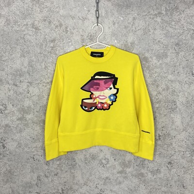 Cropped Sweatshirt With A Bright Print Dsquared2 Size XS Made In Italy
