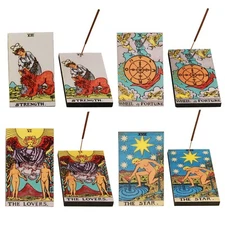 Tarot Card Incense Stick Holder Burner Resin Wood Ash Catcher