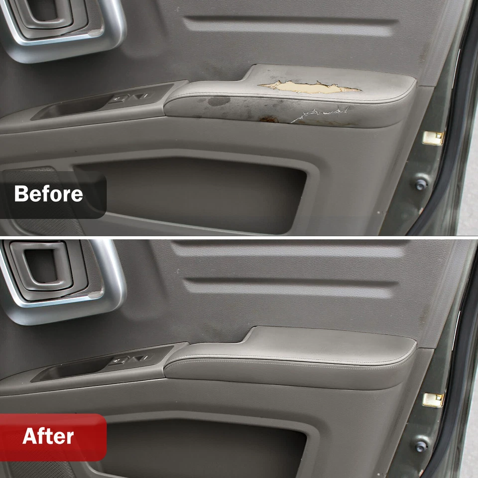 Cubierta de vinilo para reposabrazos de panel de puerta delantera gris Atlas Fit 2006-2014 Honda Ridgeline Foto 4 de 4