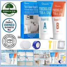 Tub Repair Kit White for Enamel Fiberglass Acrylic Porcelain - Chips Cracks H...