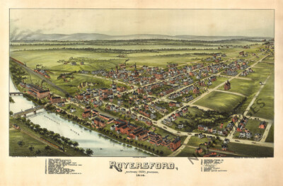 Panoramic Map of Royersford Pennsylvania 16x24