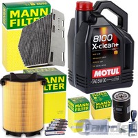 Mann Filterset+Motul 5W30 FüR Audi A3 8P VW Caddy 3 Golf 5 6 Touran 1T1 2 Jetta