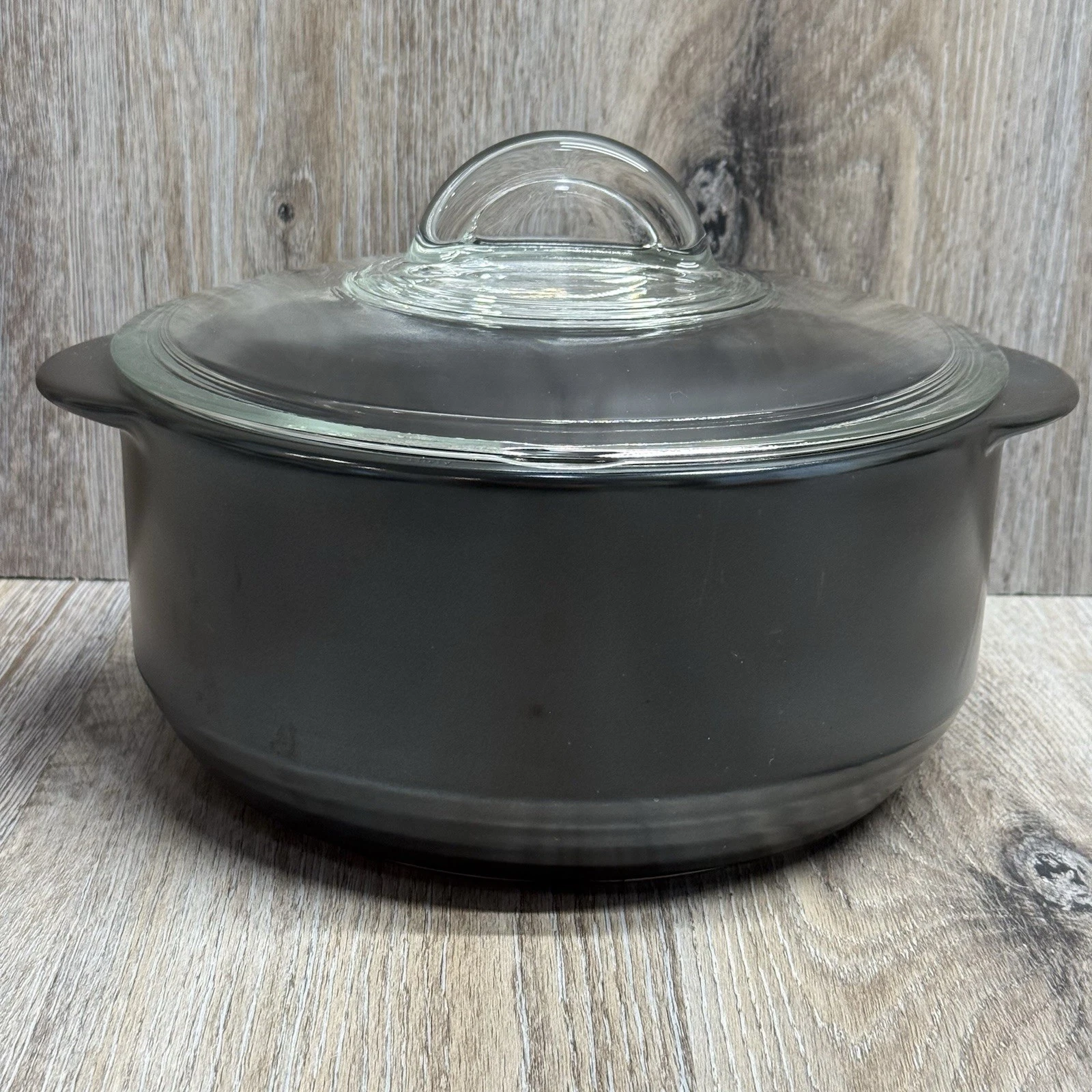 Pampered Chef Rockcrok 4 Qt Dutch Oven Rock Crock w Glass Lid Black FAST SHIP