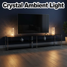 Crystal Rose Lamp Dimmable Touch Lamps For Bedroom Restaurant Table Rechargeable