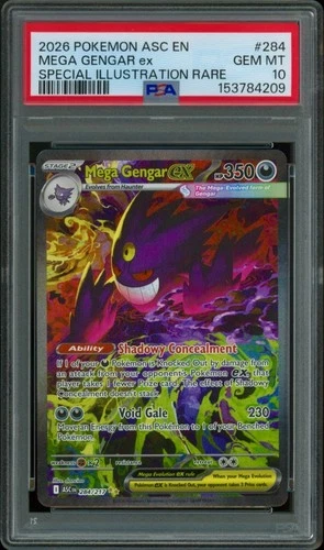 Pokemon 2026 Mega Gengar ex 284/217 SIR Ascended Heroes GEM MINT PSA 10
