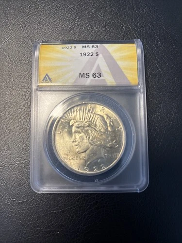 1922 Peace Silver Dollar ANACS MS 63