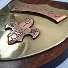 Heavy Wood Brass & Copper Vintage Scouts Wall Plaque. Drakes. Boy Scouts. Scarce