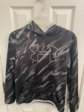 Under Armour Youth Boys Camo Gray Brown Black Pullover Hoodie Sweatshirt YXL- EX