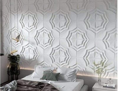 13Pk 11 7/8'' X 11 7/8'' Dundee Deco 3D Absract Waves Wall Panel Paintable
