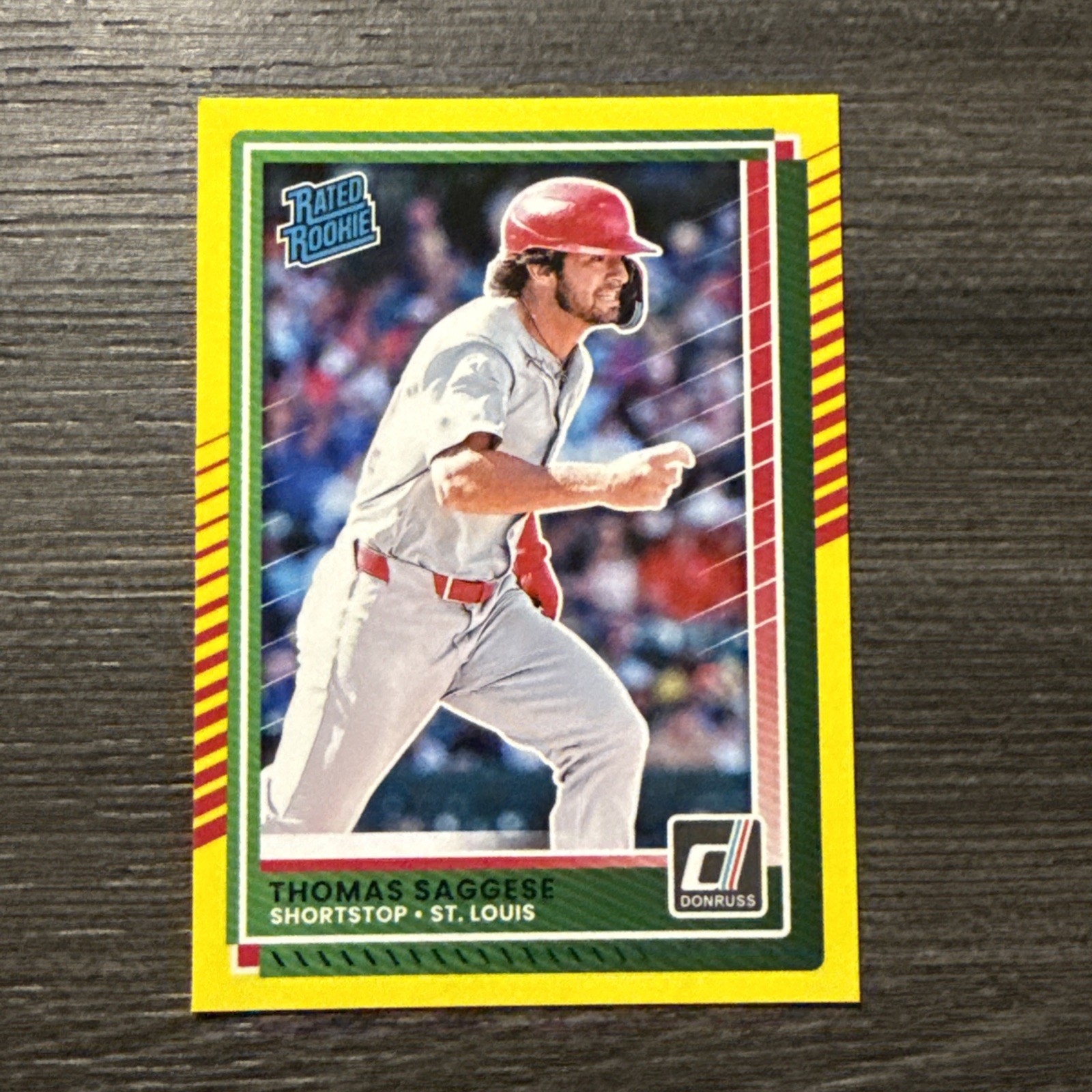2025 Panini Donruss Baseball - Thomas Saggese #30 Rated Rookie Yellow Flood