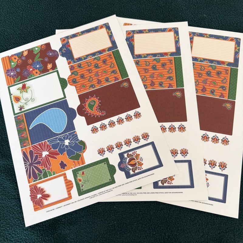 3 Sheets Vintage Current 084788 Sticker Tags - 11 Tags Per Sheet  - New - A