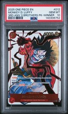 2025 ONE PIECE 3RD ANV TOURNAMENT 3 BROTHERS PACK WINNER MONKEY D. LUFFY PSA 10