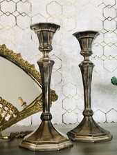 Antik 2 Kerzenleuchter Kerzenst&auml;nder Art D&eacute;co Leuchter versilbert