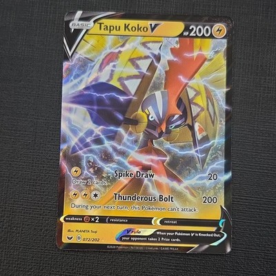 Pokémon Tapu Koko V Full Art Swsh01 Sword & Shield 072/202 Ultra Rare Holo HP200