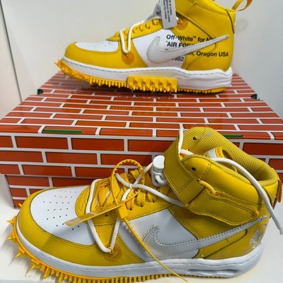BRAND NEW Nike Off-White Air Force 1 Mid SP Leather  Varsity Maize  Size 10.5