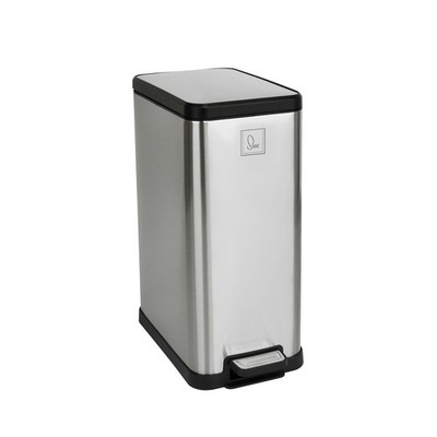 SVITA STM15 Mülleimer Treteimer 15l inkl. Inneneimer Softclose-Deckel Silber