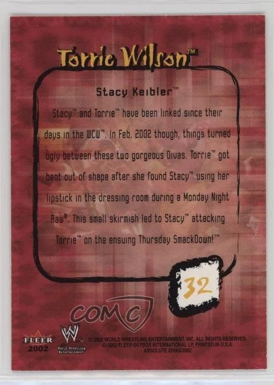 2002 Fleer WWE Absolute Divas Diva Gems Gold Torrie Wilson #32 - Image 2 of 2