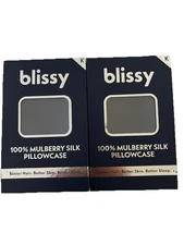 Blissy King 22 MOMME 100% Mulberry Silk Pillowcase Navy Blue 2 Pack Deal