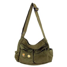Canvas Messenger Bag Large Hobo Crossbody Bags with Multiple Pockets,School V...