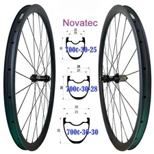 Road Bike Carbon Wheelset 30mm Deep 25mm/28mm/30mm Wide 24Holes UD Matte  