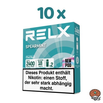 RELX POD REAL Spearmint 18mg/ml Nikotin 10x 2 Pods