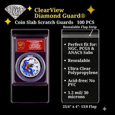 200  Graded Coin Slab Protector Bags, Resealable PCGS NGC ANACS  Sleeves