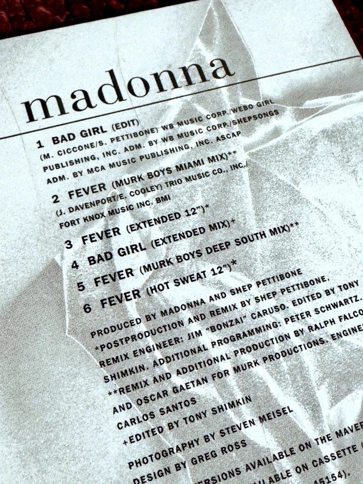 MADONNA BAD GIRL REMIX MAXI CD SEALED SINGLE FEVER LP PROMO HYPE BOX EROTICA SEX Foto 4 de 4