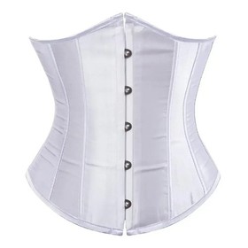 Gothic Underbust Corset Waist Cincher Bustier Top Satin Lace Up Lingerie Plus