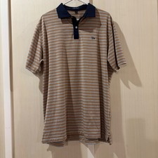 Peter Millar Crown Crafted Mens Striped Polo Shirt Navy Collar XL Golf Casual