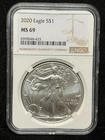 NGC MS 69 2020 American Silver Eagle One Dollar S$1 Coin - 433