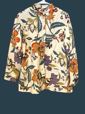 Coldwater Creek Silk Linen Floral Print Jacket Size M