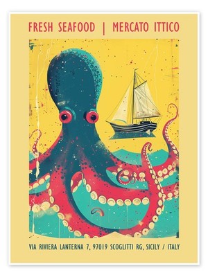 Poster Fresh Sea Food, Mercato Ittico - Frank Daske