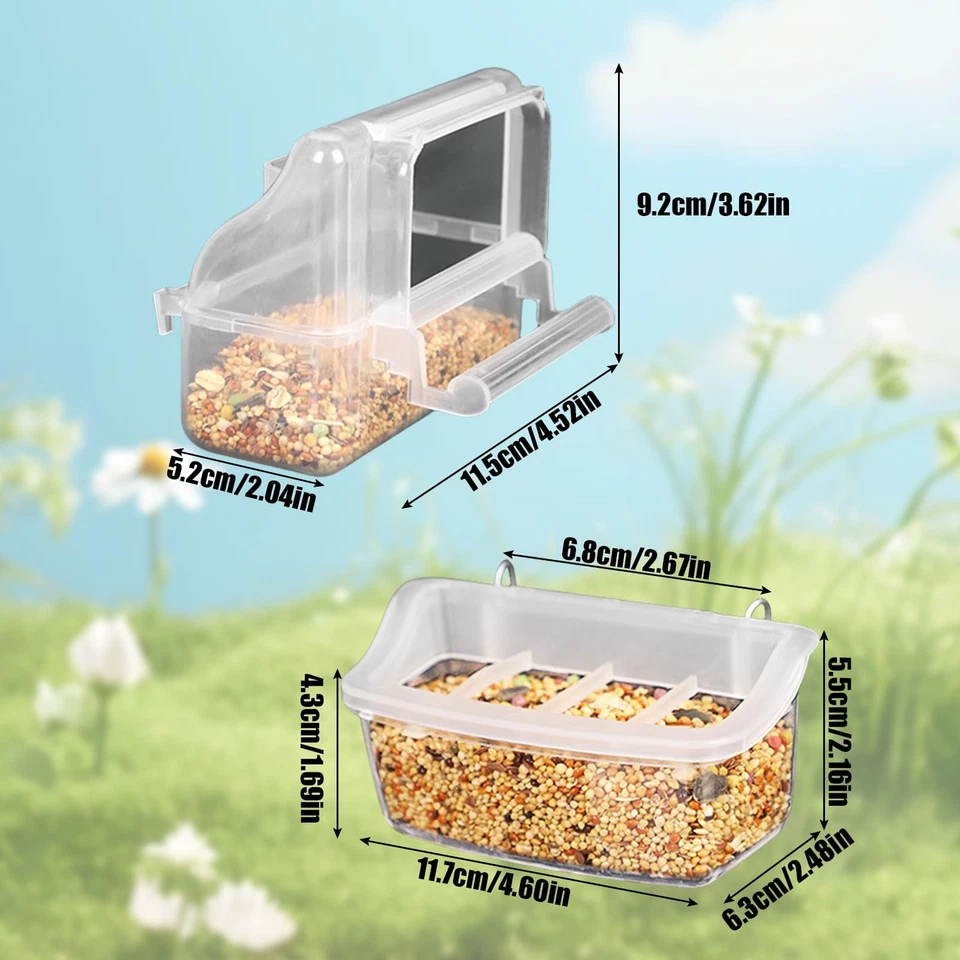 Vogelkäfig-Futterstation 2 Stück Kunststoff Vogelfutterschale Vogelkäfig Futt... - Bild 2 von 4