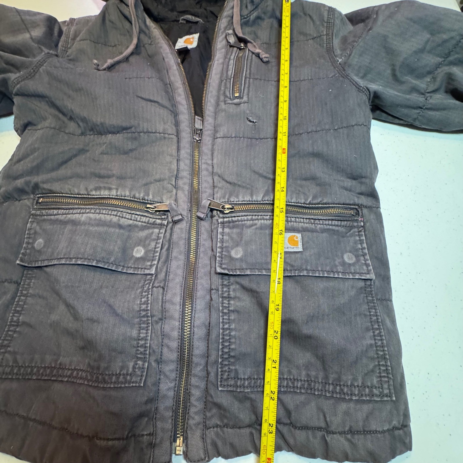 Discontinued Carhartt Women's Gray Gallatin Quilted Lined Hooded Jacket Sz Small thumbnail 7