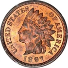 1897 1C Indian Cent *Rattler-Holder* PCGS MS64RB (PHOTO SEAL)