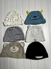 Newborn Baby Infant Kid Beanie Hat Lot Cap 0-6 Month Bundle GA 2