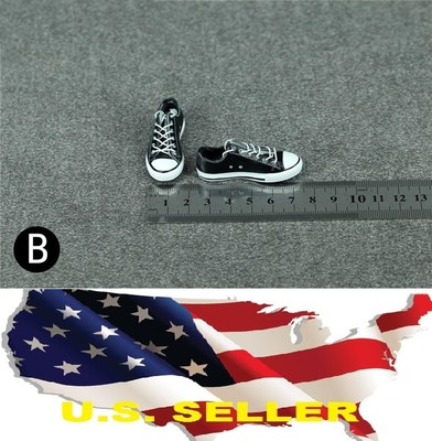 1/6 men shoes black sneaker Chuck Low Top for 12'' figure phicen hot toys  USA 