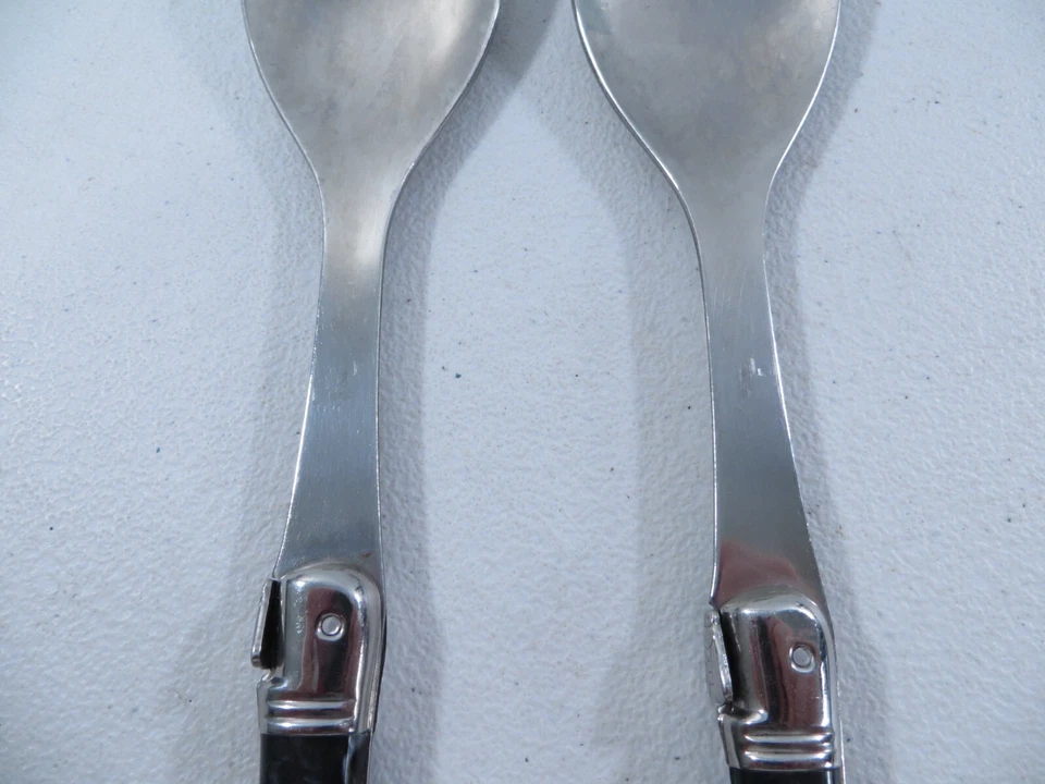 Juego de 2 cuchara y tenedor para servir ensalada vintage Laguiole Jean Dubost Francia Foto 3 de 4