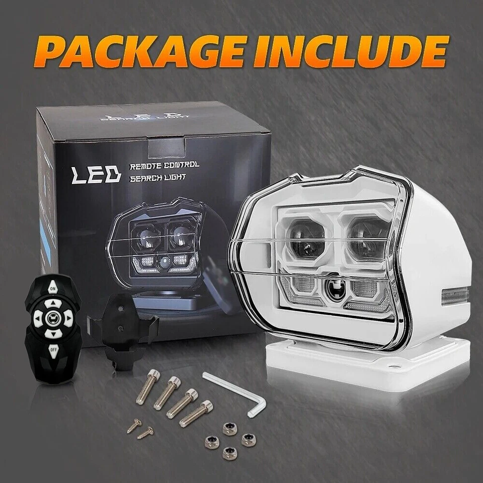 Wireless 60W LED Searchlight For Truck Boat RV Marine Remote Control Spot Light - Image 4 of 4