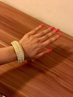 Schicker Armband Gold Silber Klunker Gros Strass Steine Glitzer