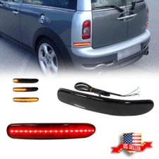 Smoked Rear Bumper Reflector LED Tail Brake Lights 08-14 Mini Cooper Clubman R55